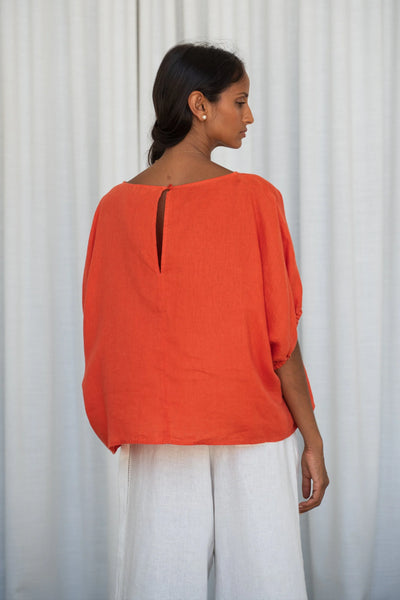 Lilly Pilly - Tina Linen Top. Spritz.