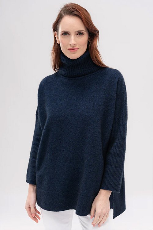Merino Mink - Audra Cape Sweater. Zephyr