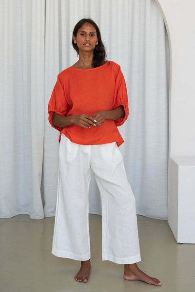 Lilly Pilly - Tina Linen Top. Spritz.