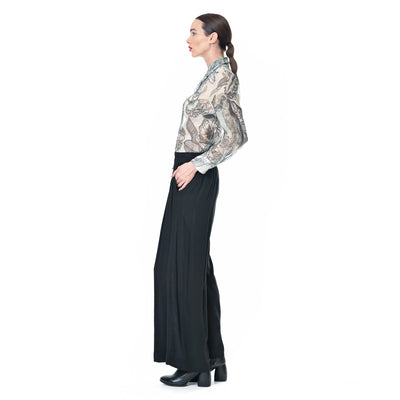 Megan Salmon - Crepe Loose Leg Wide Pant